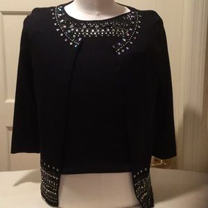 Joseph A. Black beaded sweater set